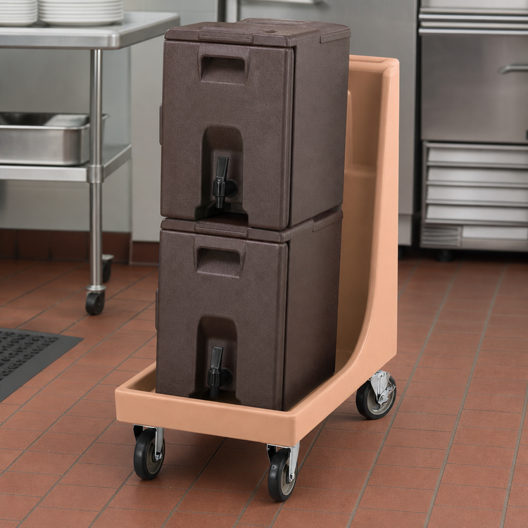 Product image #4 for Cambro Camdolly® Open-Frame Beverage Server and Carrier Dolly with Handle, 350 lb Capacity, Coffee Beige