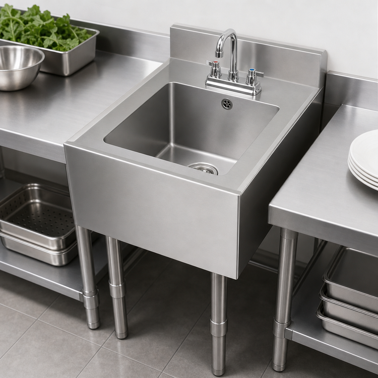 Product image #4 for Eagle Group 2200 Series 12 x 14 x 9-1/2 Inch Single Compartment Sink Bowl with Drain, Faucet and Overflow