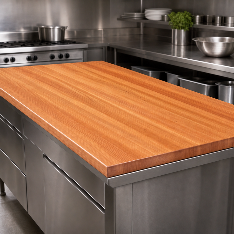 Product image #3 for Boos Block American Cherry Edge Grain Kitchen Countertop, 84 x 32 x 2-1/4 Inch, Varnique Finish