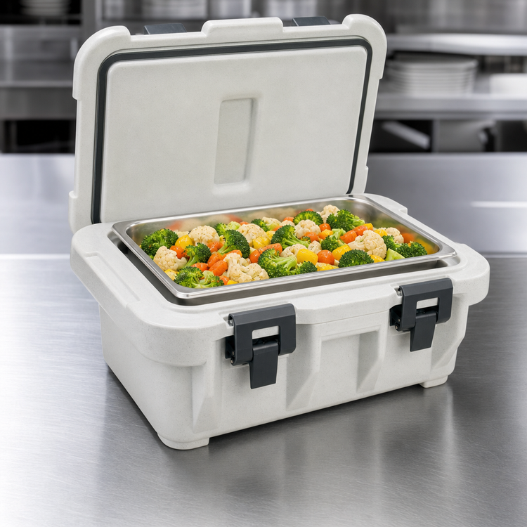 Product image #4 for Cambro S-Series Ultra Pan Carrier Non-Electric Top-Loading Insulated Food Pan Carrier, Speckled Gray, Holds 1 Full-Size or Fractional GN Pan Up to 4 Inches Deep
