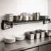 Thumbnail image #3 for Quantum Wall-Mount Cantilever Single Wire Shelf, 72W x 18D, Black Epoxy Antimicrobial Finish