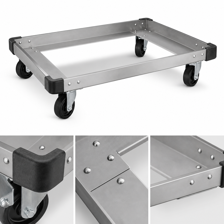 Product image #3 for Metro 36 Inch x 24 Inch Made-to-Order Stainless Steel Truck Dolly Frame with Wraparound Bumper