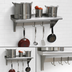 Thumbnail image #3 for Advance Tabco Wall-Mounted Stainless Steel Shelf with Pot Rack, 36