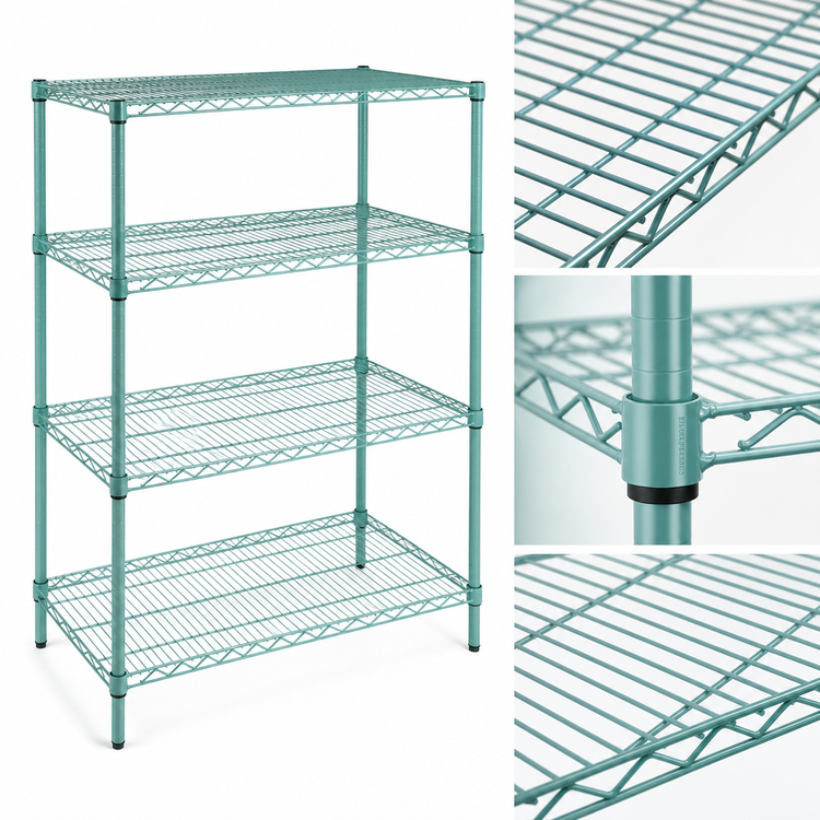 Product image #3 for EagleGard 4-Tier Wire Shelving Starter Unit with QuadTruss Shelves, 48W x 18D x 63H