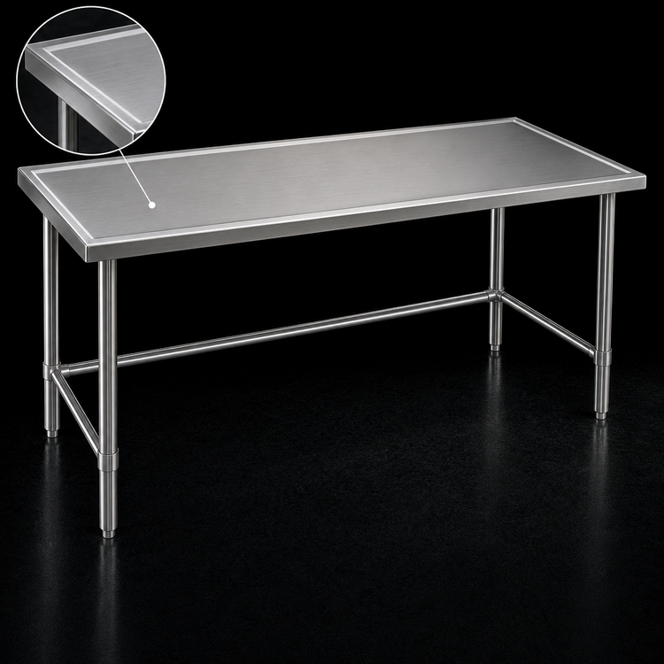 Product image #3 for Spec-Master Marine Series Stainless Steel Work Table, 144" W x 36" D, Box Marine Edge