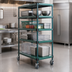 Thumbnail image #3 for QuadPlus 5-Tier Mobile Starter Wire Shelving Unit, 48 x 21 x 74 Inches, Green Epoxy
