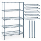 Thumbnail image #3 for Quantum WR74-3072GY-5 72"W x 30"D x 74"H 5-Shelf Stationary Wire Shelving Starter Kit, Gray Epoxy Antimicrobial