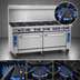 Thumbnail image #3 for Imperial Pro Series 72-Inch Commercial Gas Range with 12 Open Burners, Convection Oven, and Standard Oven
