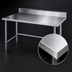 Thumbnail image #3 for Advance Tabco 48 Inch x 36 Inch 16-Gauge 304 Stainless Steel Top Work Table with 5 Inch Backsplash and Galvanized Open Base
