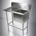 Thumbnail image #3 for John Boos Pro-Bowl 1-Compartment Stainless Steel Floor Model Sink with Left Drainboard and 10-Inch Backsplash