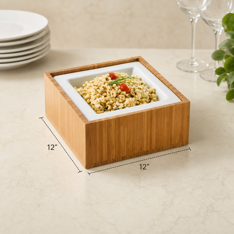 Product image #3 for Madera Rustic Pine Square Cold Concept Base, 12 x 12 x 4-1/2 Inches