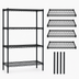 Thumbnail image #3 for Quantum Black Epoxy Antimicrobial Wire Shelving Starter Kit, 72 x 36 x 86 Inches, 4-Shelf Stationary Unit