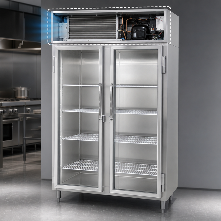Product image #3 for Continental Refrigerator Designer Line D2FNGD Two-Section Full-Height Glass Door Reach-In Display Freezer