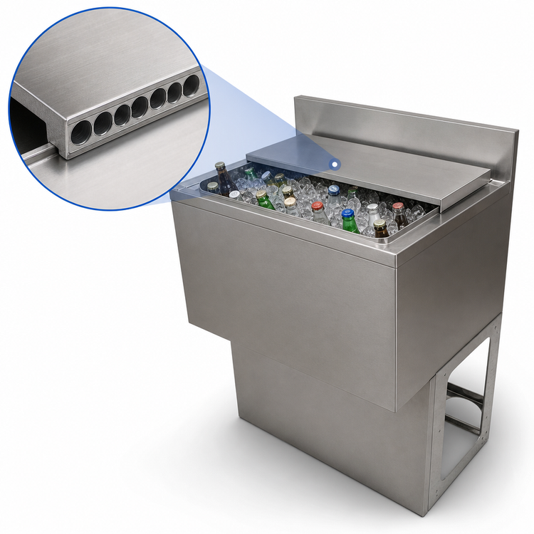 Product image #4 for BK Resources 36-Inch Underbar Ice Bin with 7-Circuit Cold Plate