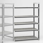 Thumbnail image #3 for Cambro Camshelving® Elements EXA183664V5480 5-Tier Vented Polymer Add-On Shelving Unit, Speckled Gray, 18"D x 36"W x 64"H