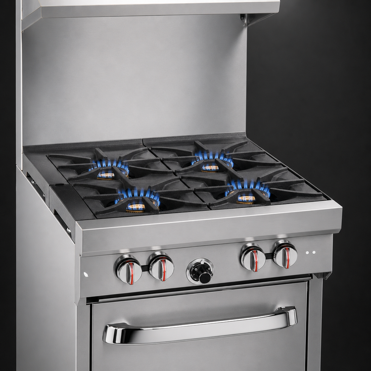 Product image #3 for Southbend S-Series 24-Inch Gas Restaurant Range with 4 Open Burners, Space Saver Oven, and Hi-Shelf Backriser