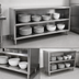 Thumbnail image #3 for John Boos Heavy-Duty Open-Front Dish Storage Cabinet with Open Base and Mid-Shelf, 120W x 18D x 35H