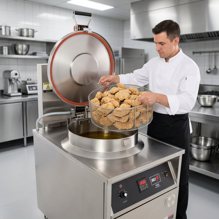 Product image #2 for BKI FKM-F Extra-Large Electric Pressure Fryer with Manual Controls and Filtration