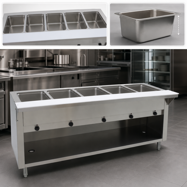 Product image #3 for Advance Tabco Triumph Supreme Electric Hot Food Table, 5-Well, 208/240V, Stainless Steel