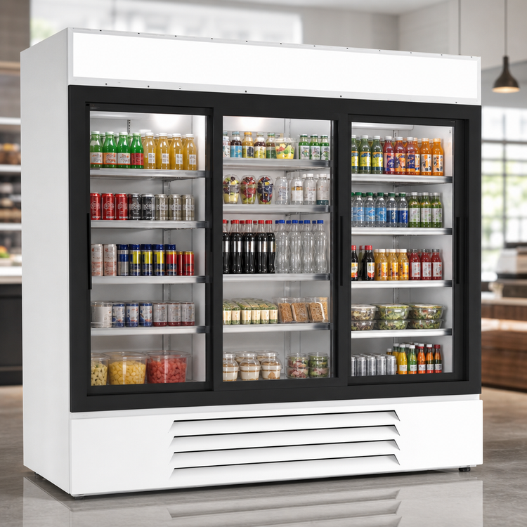 Product image #3 for Beverage-Air MarketMax Three-Section Reach-In Glass Door Merchandiser Refrigerator