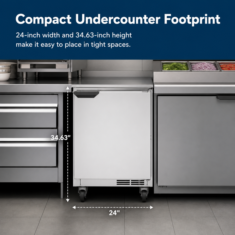 Product image #4 for Beverage-Air UCR24AHC One-Section Undercounter Refrigerator, 24-Inch Wide, Solid Door, 5.16 Cu. Ft.