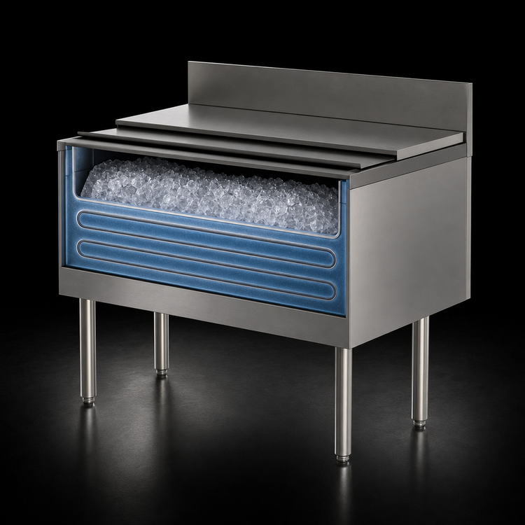 Product image #3 for Perlick Top Shelf TSF Series 36-Inch Modular Full-Depth Underbar Ice Bin/Cocktail Unit with 10-Circuit Cold Plate
