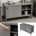 Thumbnail image #3 for John Boos Enclosed Stainless Steel Work Table with Cabinet Base and Sliding Doors, 36 x 30 Inches, 16-Gauge Top