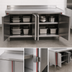 Thumbnail image #3 for Spec-Master Marine Series Enclosed Stainless Steel Work Table with Cabinet Base, 84 x 24 Inches, 14-Gauge 304 Top, 4 Hinged Doors, 1-1/2 Inch Rear Up-Turn