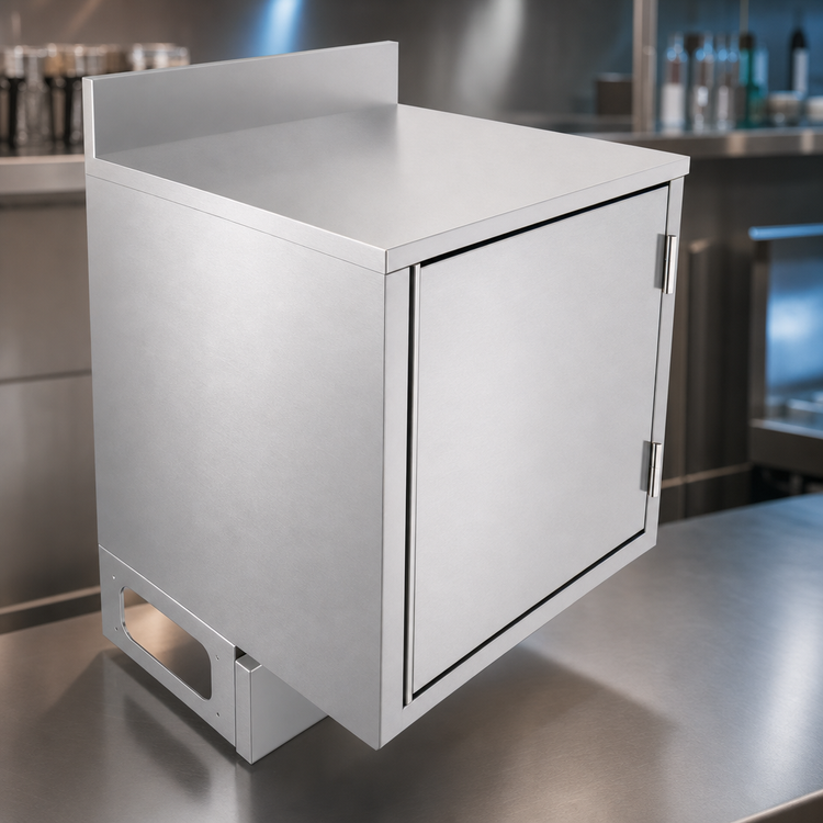 Product image #4 for BK Resources Call Series Stainless Steel Flat Top Underbar Cabinet with Pedestal Base, 24 x 21 Inches