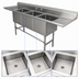 Thumbnail image #3 for Advance Tabco FC3M-2028-24RLX 3-Compartment Fabricated Sink with Left & Right 24-Inch Drainboards