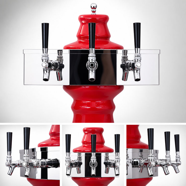 Product image #3 for Glastender Vienna 3-Faucet Air-Cooled Draft Dispensing Tower, Mirror Finish