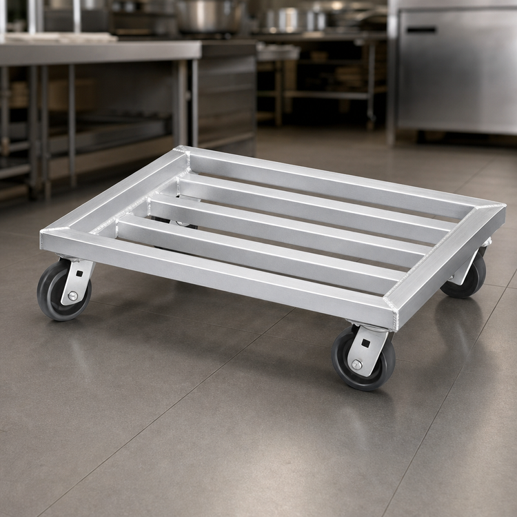 Product image #3 for Channel Manufacturing Tubular Aluminum Mobile Dunnage Dolly, 42"W x 24"D x 8"H, 1,200 lb Capacity