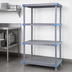 Thumbnail image #3 for Quantum Millenia 4-Shelf Stationary Polymer Shelving Starter Unit, 24 x 18 x 50 Inches, Gray