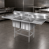 Thumbnail image #3 for Eagle Spec-Master FN Series Floor Model 2-Compartment Sink with Dual 30-Inch Drainboards, 14-Gauge 300 Series Stainless Steel