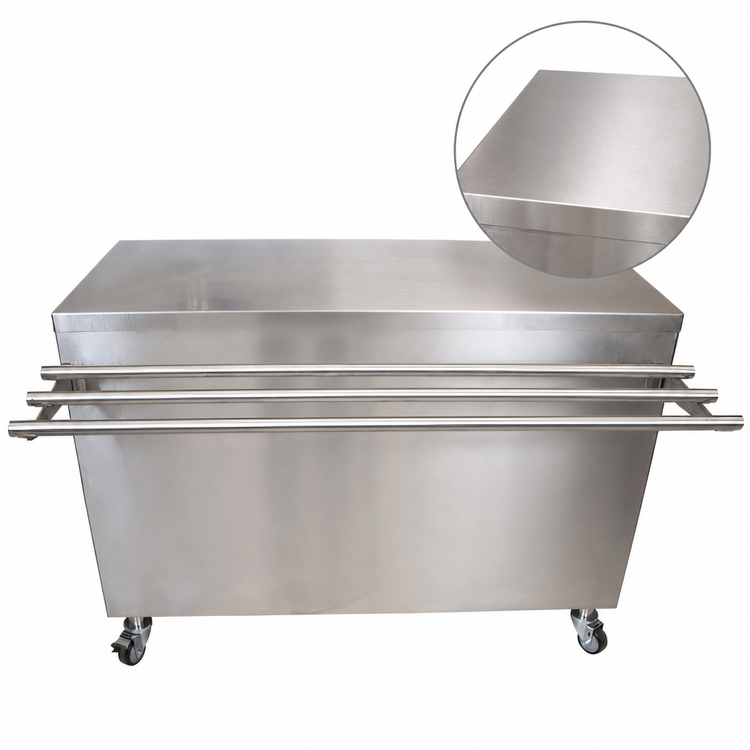 Product image #3 for BK Resources Stainless Steel Serving Counter with Sliding Door and Tray Shelf, 48 Inch W x 30 Inch D