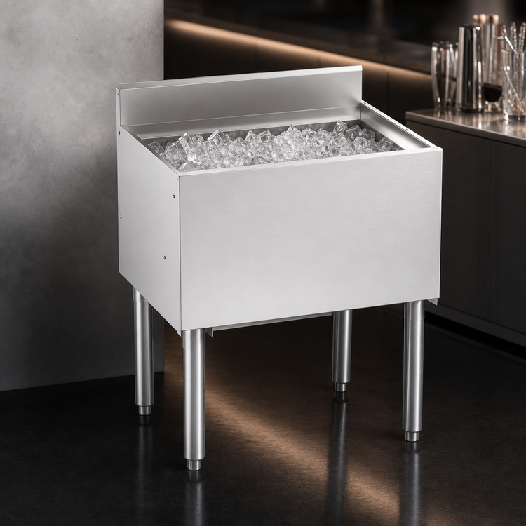 Product image #3 for Krowne Silver Series Insulated Stainless Steel Bar Ice Bin with Full Sliding Cover