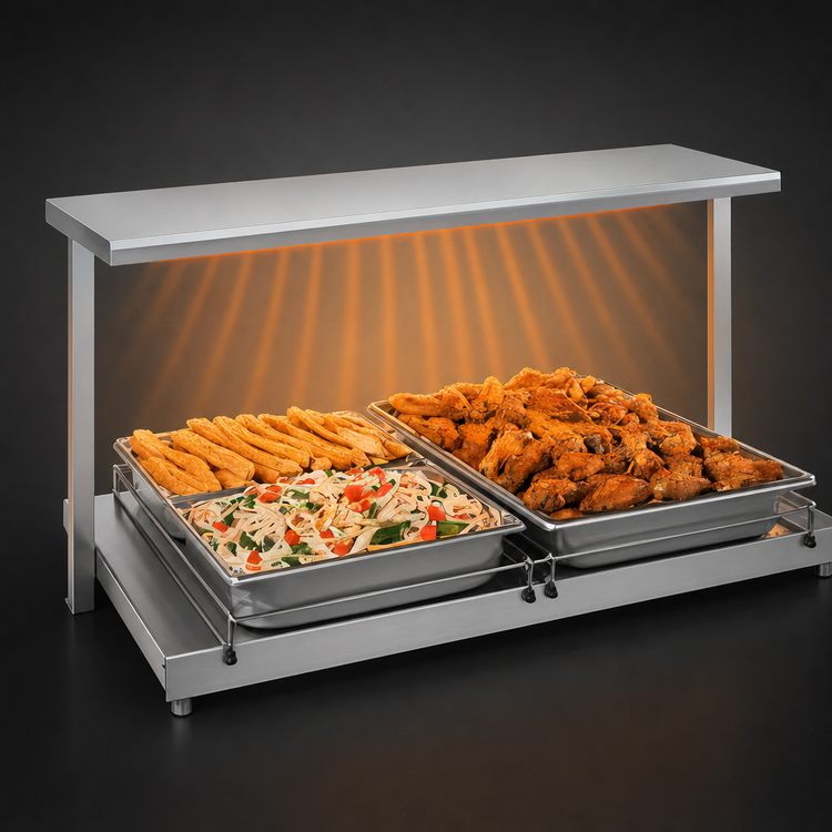 Product image #3 for Hatco Glo-Ray 66-Inch Freestanding Heated Shelf, 19.5-Inch Deep, Stainless Steel Top