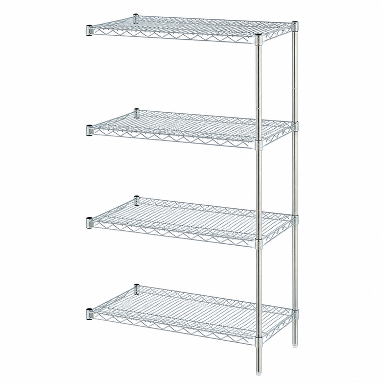 Product image #3 for Eagle Group 4-Tier Add-On Wire Shelving Unit, 30 x 21 x 63 Inches, Chrome-Plated