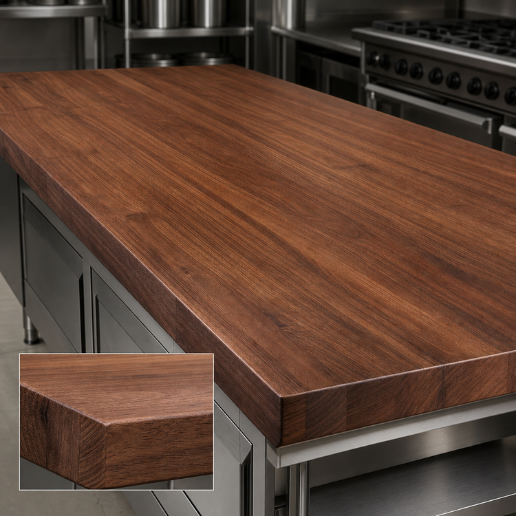 Product image #3 for Boos Block American Black Walnut Kitchen Countertop, 132 x 38 x 2-1/4 Inch, Varnique Finish