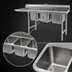 Thumbnail image #3 for Eagle Group 414 Series Coved Corner Three-Compartment Sink with 24-Inch Left Drainboard, 24 x 24 x 13-1/2 Inch Bowls
