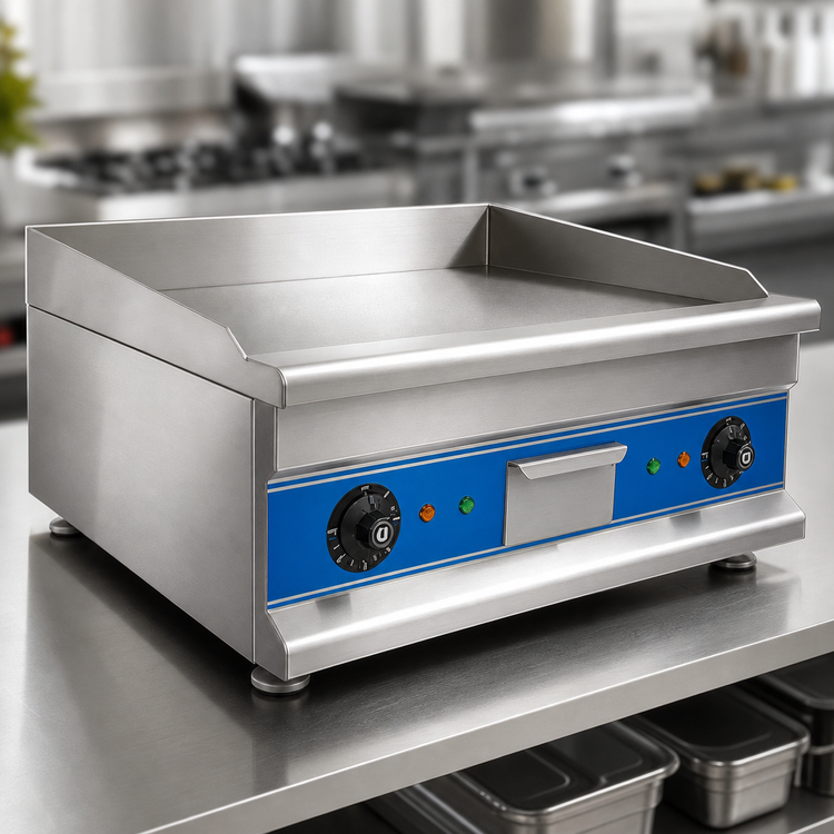 Product image #3 for Uniworld Economy 30-Inch Countertop Commercial Electric Griddle with Built-In Drip Pan, 220V, 6000W