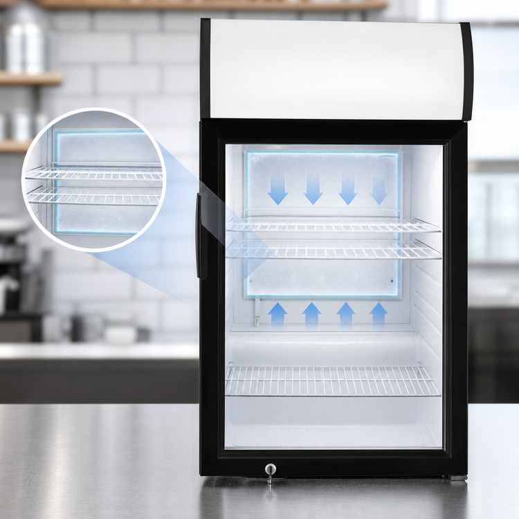 Product image #3 for Atosa Countertop Cold Wall Glass Door Refrigerator Merchandiser, 2.4 Cu. Ft., Black, 1-Door