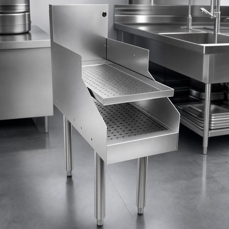 Product image #3 for Glastender 12-Inch x 29-Inch Free Standing Recessed Drainboard, Stainless Steel