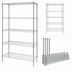 Thumbnail image #3 for Quantum WR74-2436S-5 5-Shelf Stainless Steel Wire Shelving Starter Unit