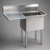 Thumbnail image #3 for Advance Tabco Special Value Series 1-Compartment Fabricated Sink with 24-Inch Left Drainboard, 18-Gauge 304 Stainless Steel
