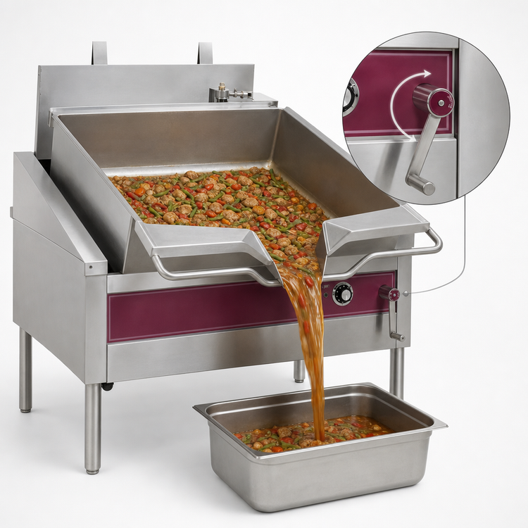 Product image #3 for Crown ES-30 30 Gallon Electric Manual Tilt Skillet
