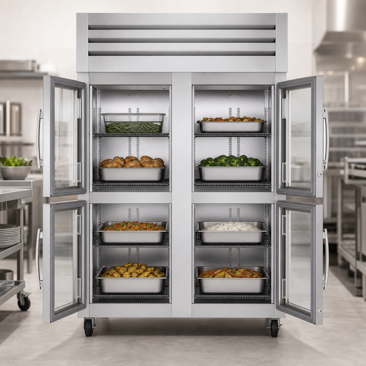 Product image #3 for True SPEC SERIES 2-Section Reach-In Heated Holding Cabinet with Locking Glass Half Doors