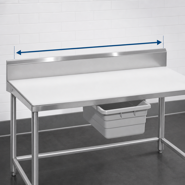Product image #3 for 72-Inch Stainless Steel Backsplash for Work Tables