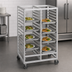 Thumbnail image #3 for Channel Double-Section Aluminum Cafeteria Tray Rack, 36-Inch High, 4-Inch Centers, Holds 28 14 x 18 Trays