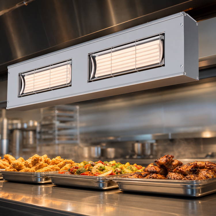 Product image #3 for Hatco Ultra-Glo 72-Inch Double Ceramic Infrared Foodwarmer Strip Heat Lamp